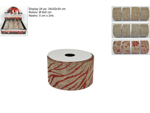 Natale nastro juta x 2 - cm.,